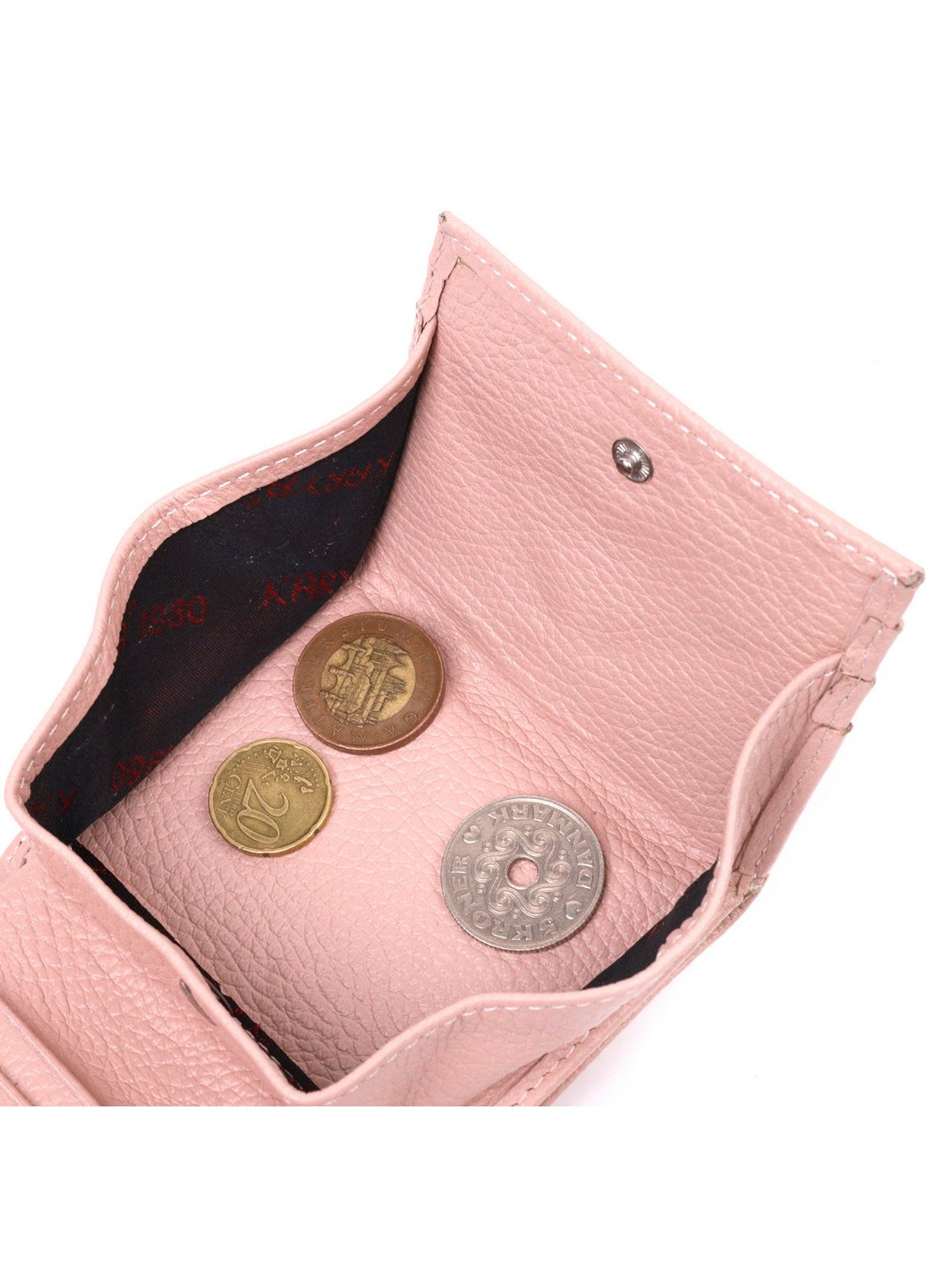 Жіночий шкіряний гаманець із монетницею суперкомпактний 10,5х10х2 см Karya (258031382)