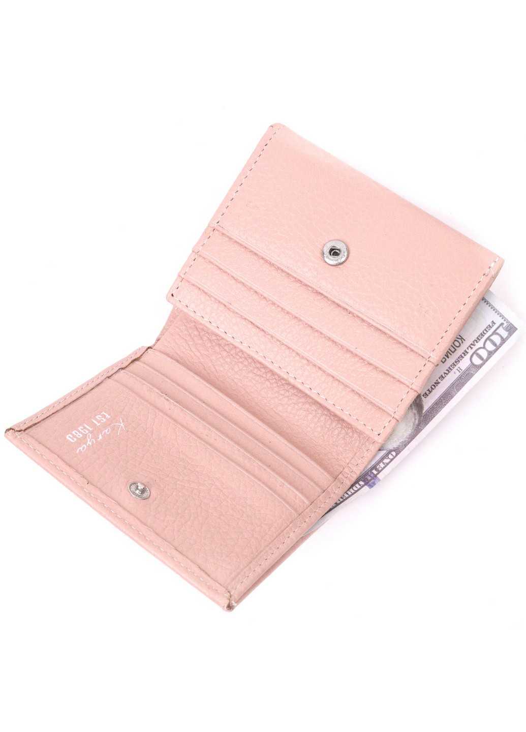 Женский кожаный кошелек с монетницей суперкомпактный 10,5х10х2 см Karya (258031382)