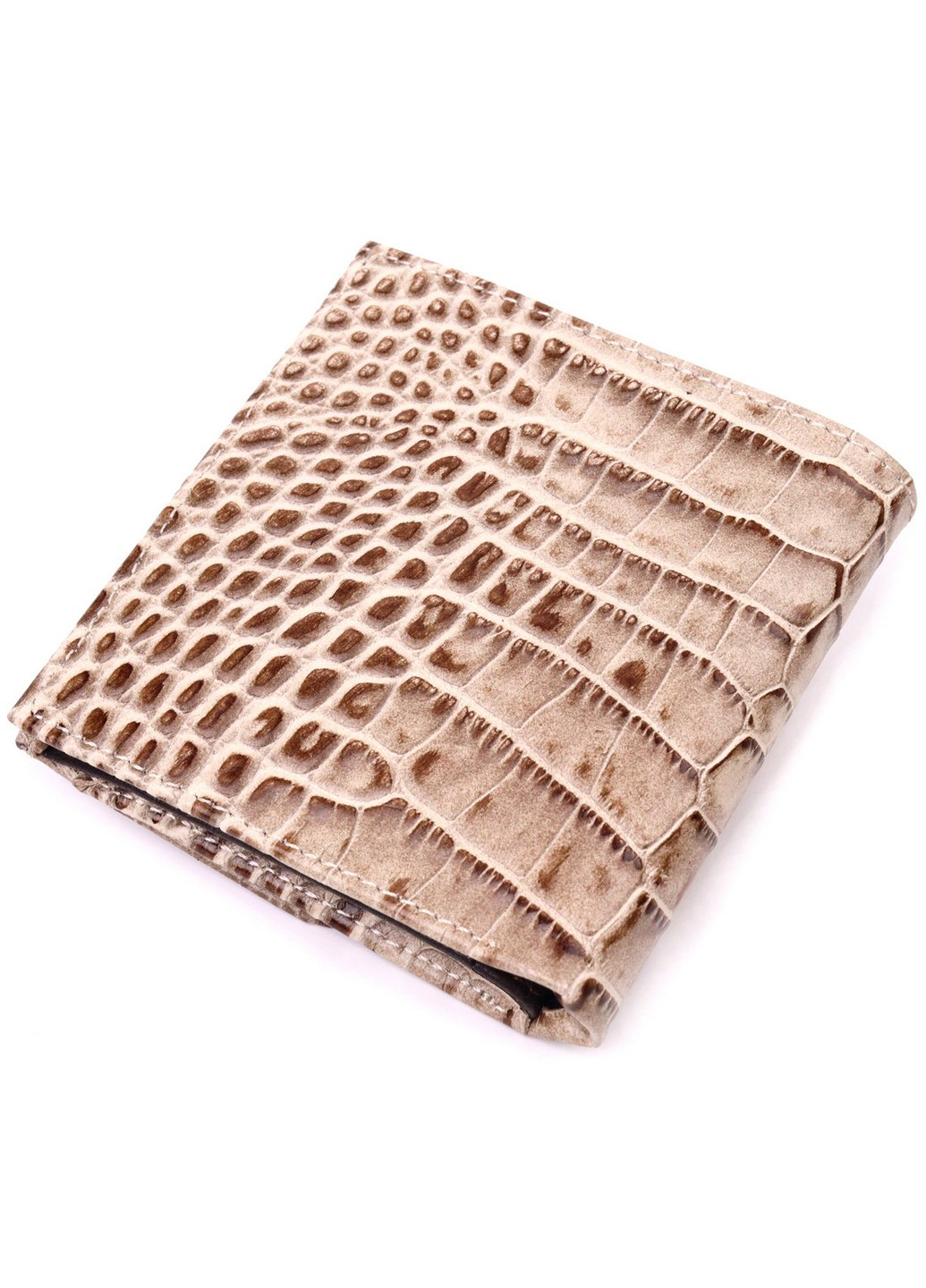 Оригінальний жіночий гаманець з натуральної шкіри під крокодила 10х10х1 см Karya (258031380)