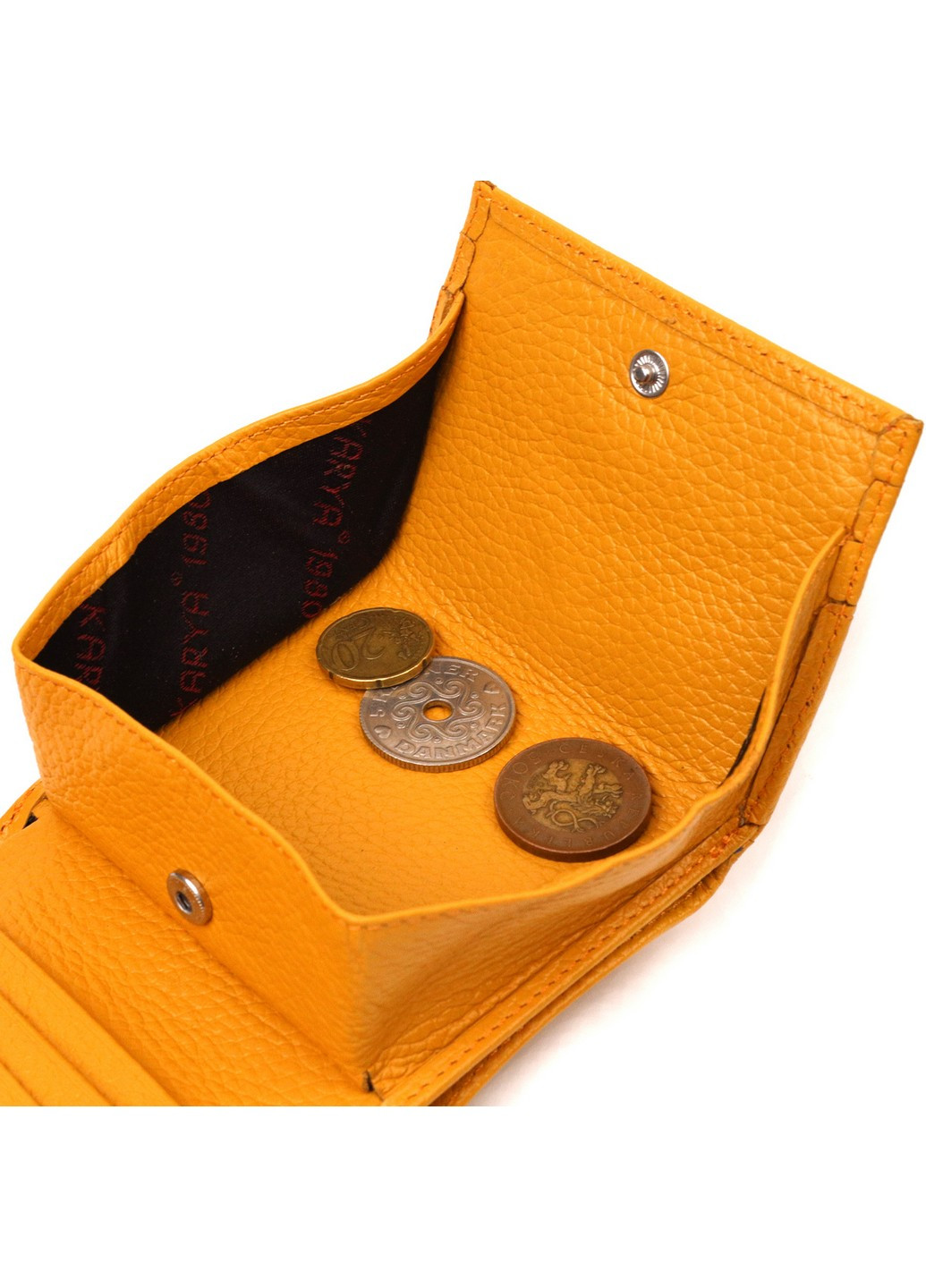Блестящий женский кожаный кошелек с монетницей 10,5х10х2 см Karya (258033444)