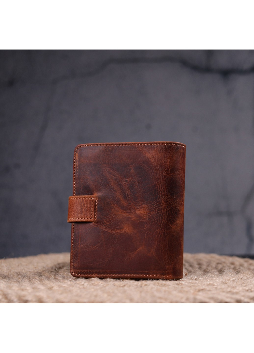 Універсальний чоловічий гаманець у вінтажній шкірі 9х10,5х2 см Karya (258033429)
