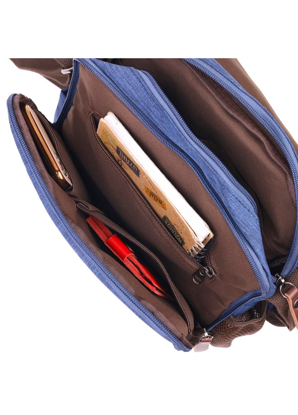 Увлекательная мужская сумка через плечо из текстиля 15х32х8 см Vintage (258031677)