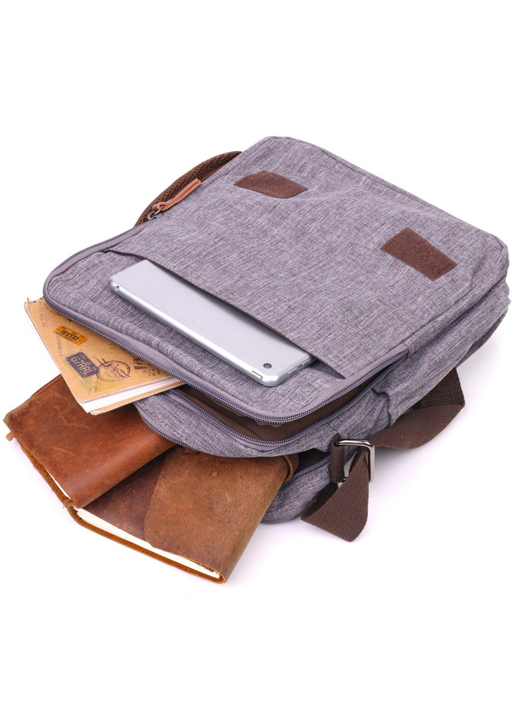 Сумка через плече із текстилю чоловіча 15х32х8 см Vintage (258031686)