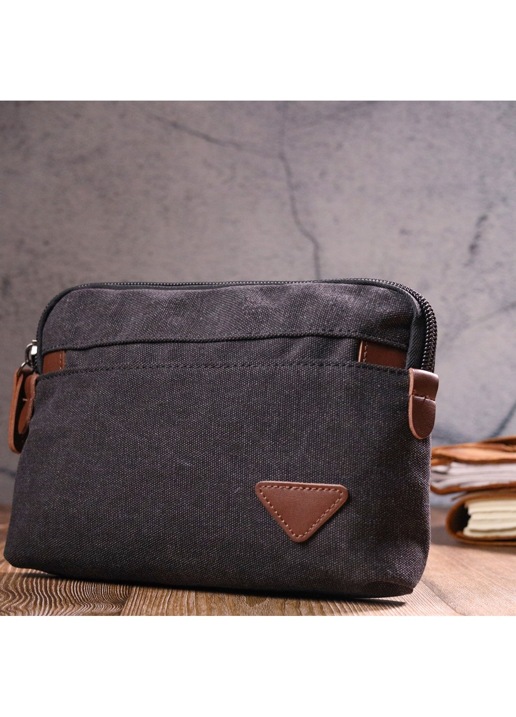 Комфортная мужская барсетка текстильная 24х16х3 см Vintage (258030786)