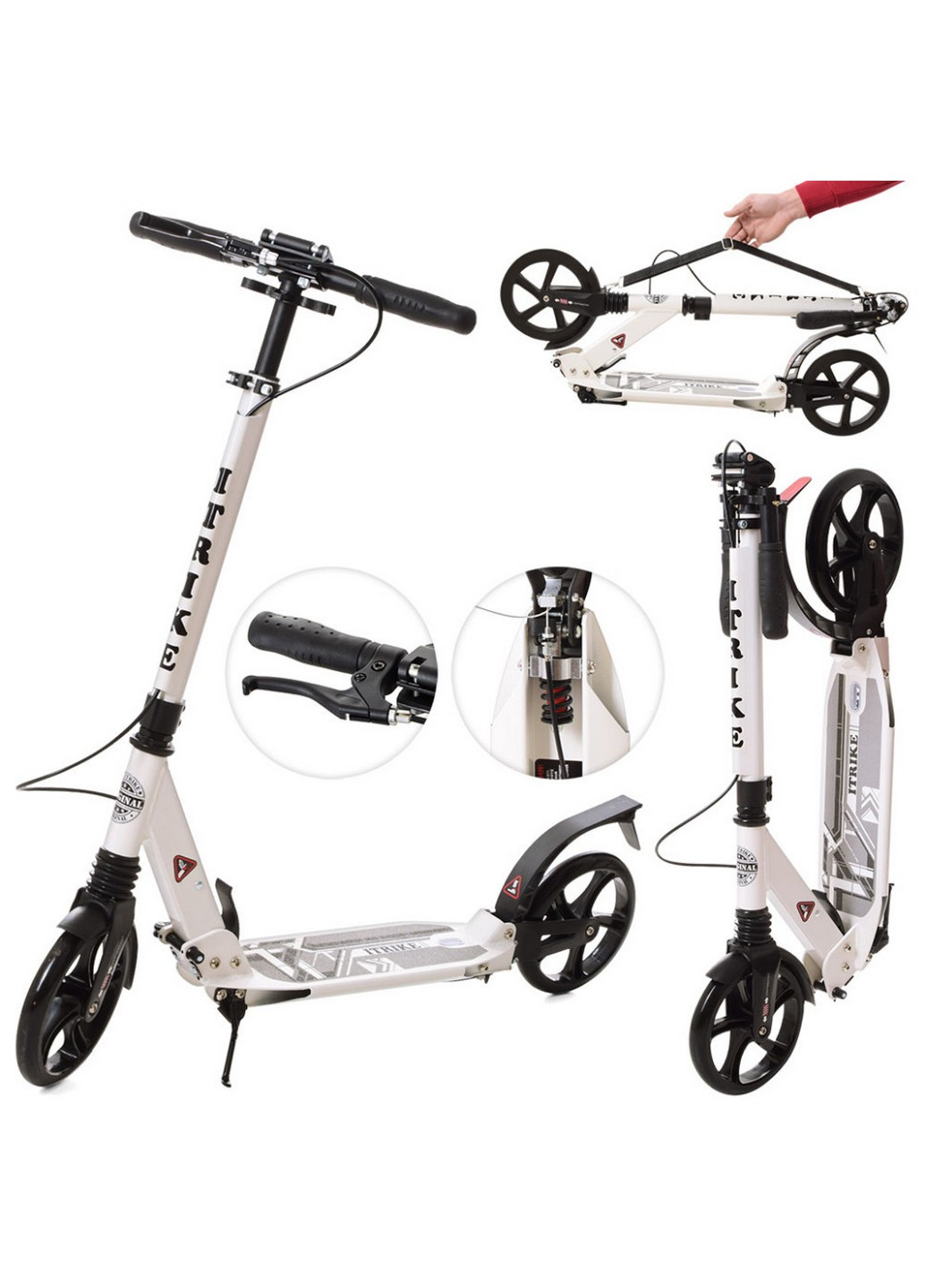 Самокат міський дорослий 46х13х77-100 см iTrike (258032912)