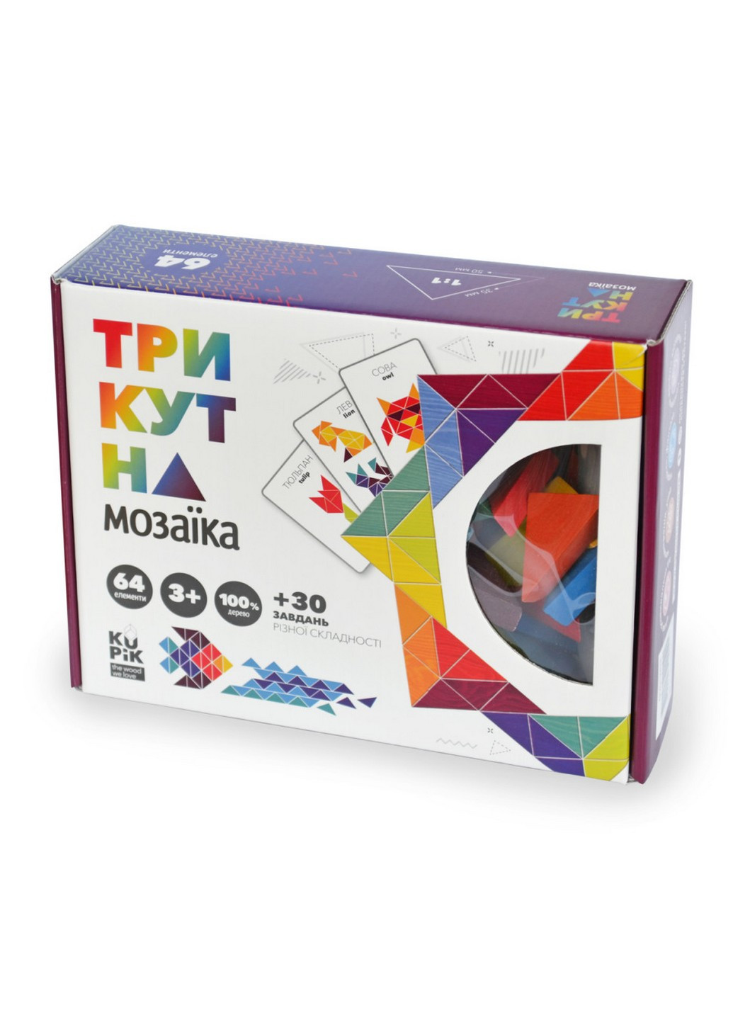 Дерев'яна гра "Трикутна мозаїка" 22х17х6 см No Brand (258031700)