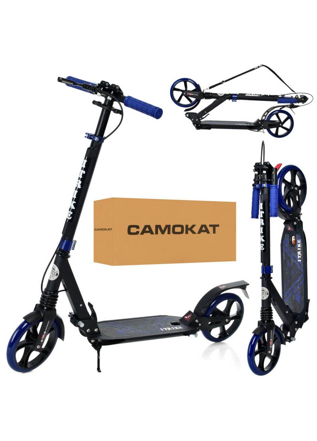 Самокат міський дорослий 35х14х89-103 см iTrike (258031928)