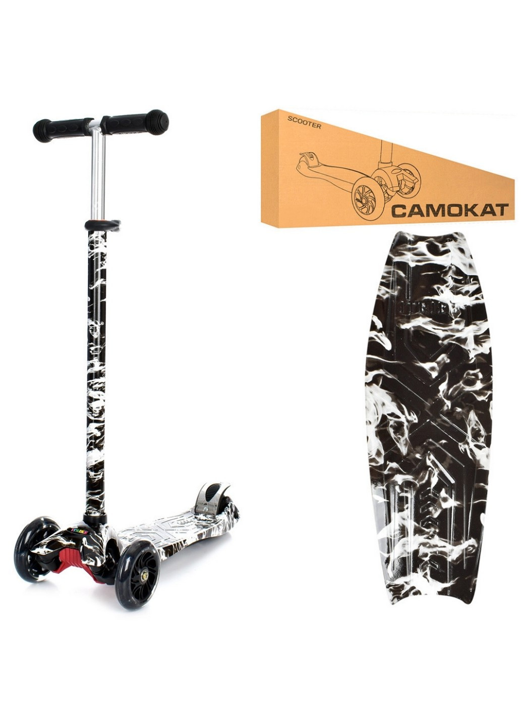 Самокат дитячий з підсвічуванням 32х13х70-80 см iTrike (258032914)