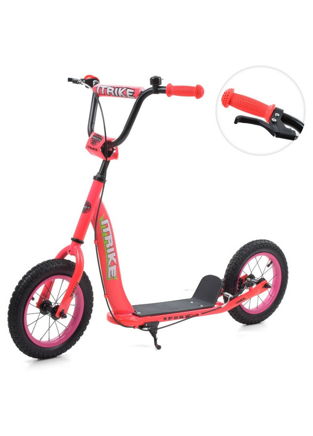 Самокат дитячий двоколісний 28х11х73-85 см iTrike (258033077)