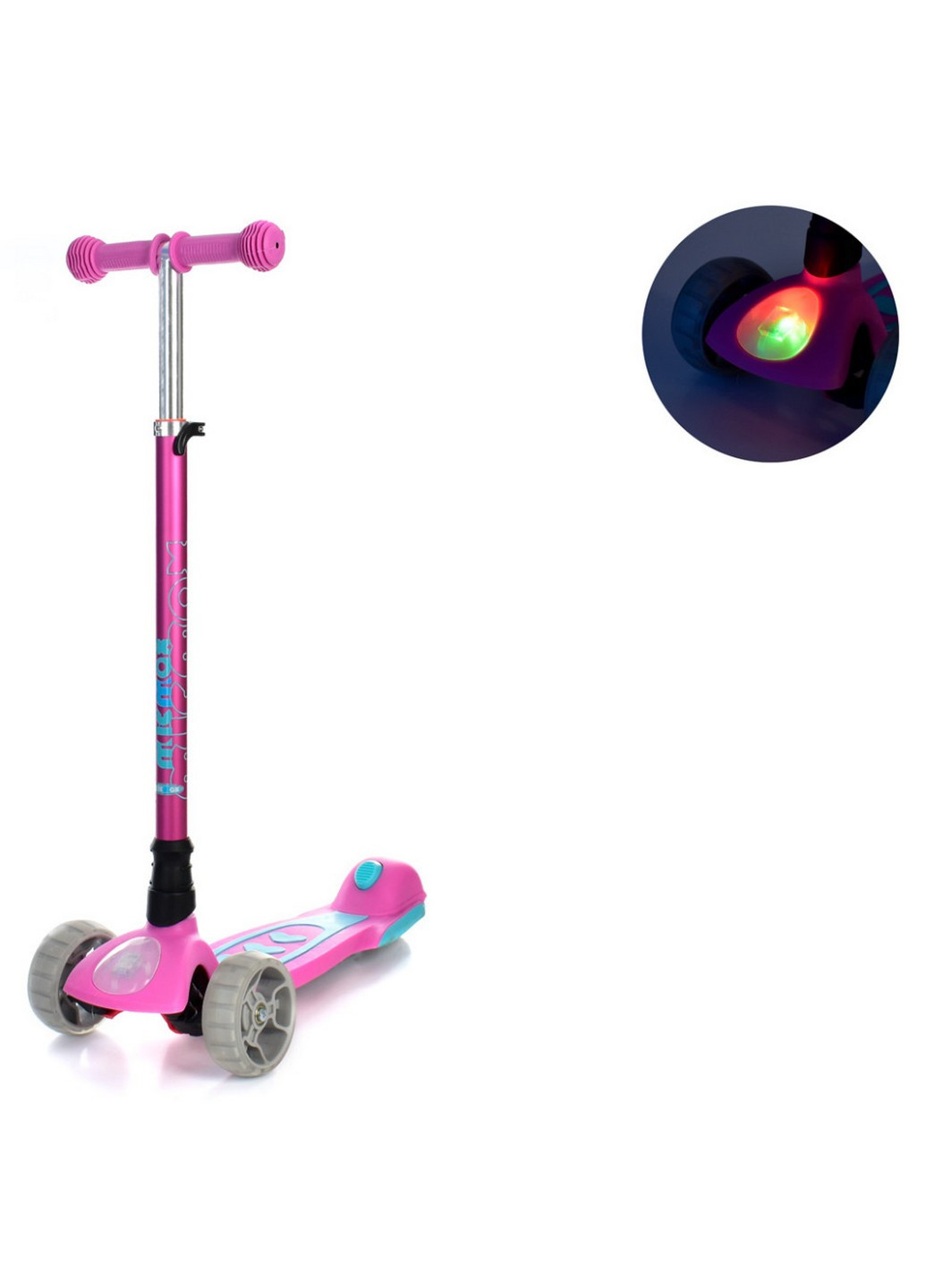 Самокат детский с подсветкой 30х13х80-89 см iTrike (258031885)