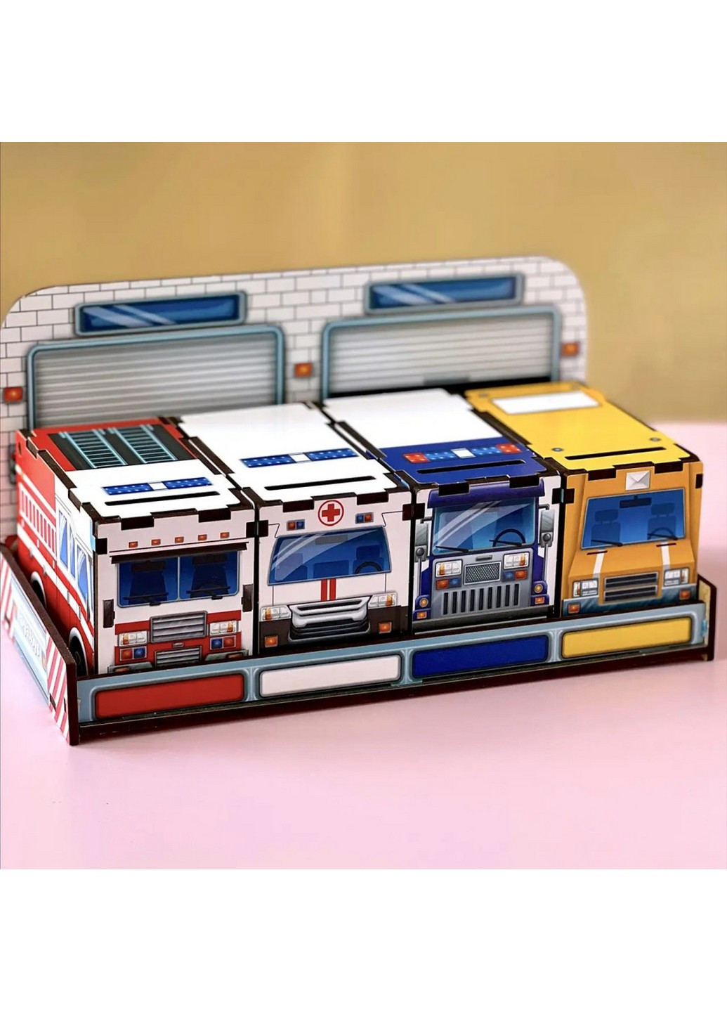 Деревянная настольная игра "Служебный транспорт" сортер-комодик 22х12х14 см No Brand (258031747)