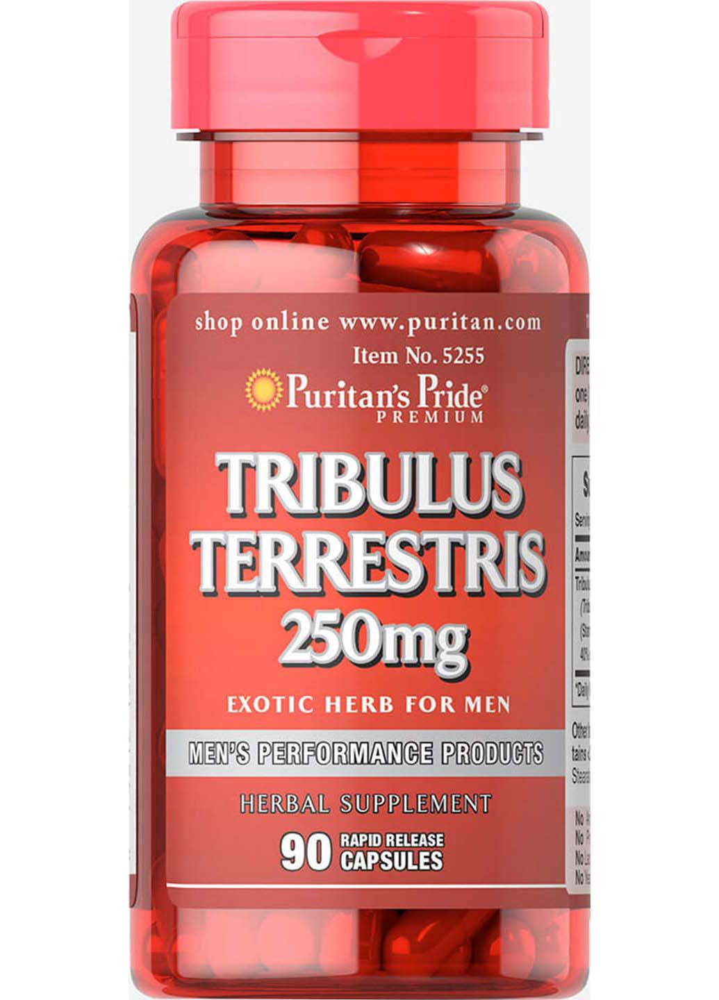 Трибулус террестрис 250 мг 90 капсул Puritans Pride (258037056)
