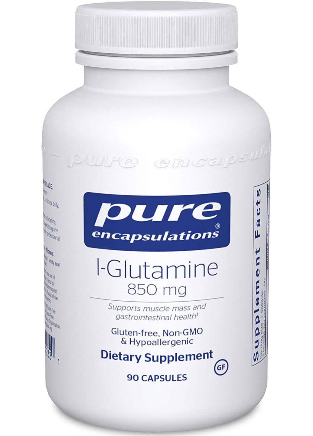 L-глутамин L-Glutamine 850 мг 90 капсул Pure Encapsulations (258037113)