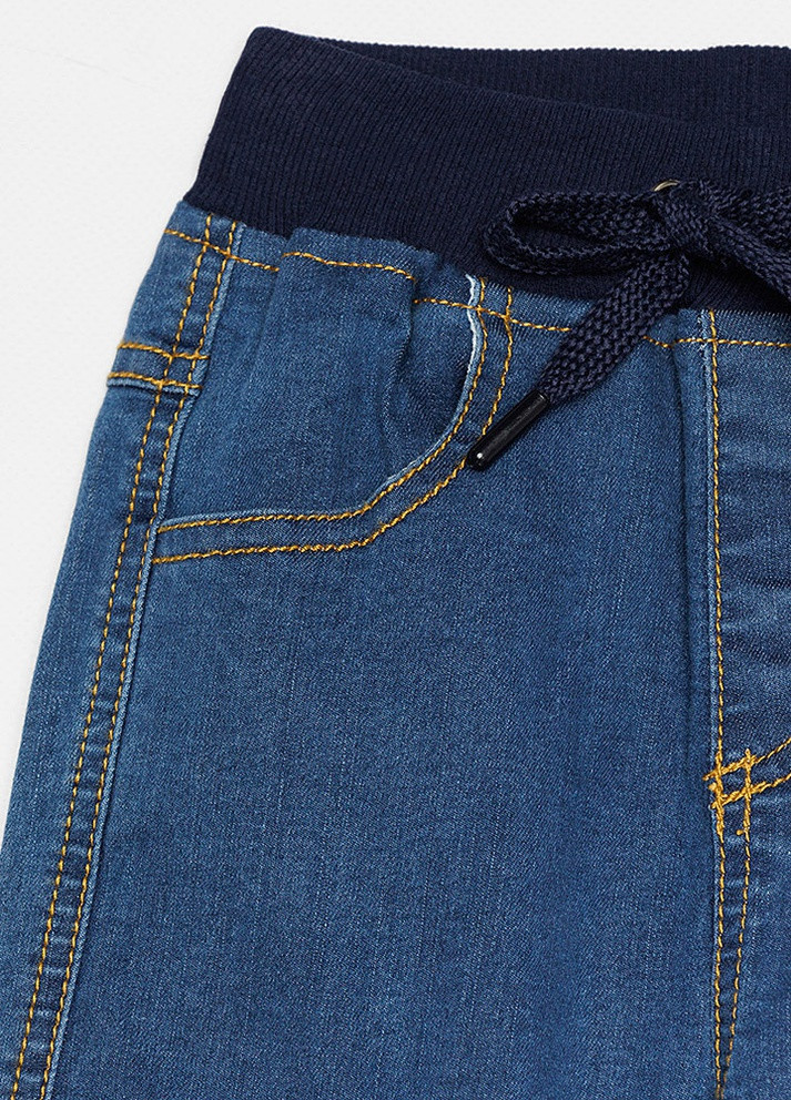 Синие демисезонные джинсовые джогеры для мальчика Lizi Kids