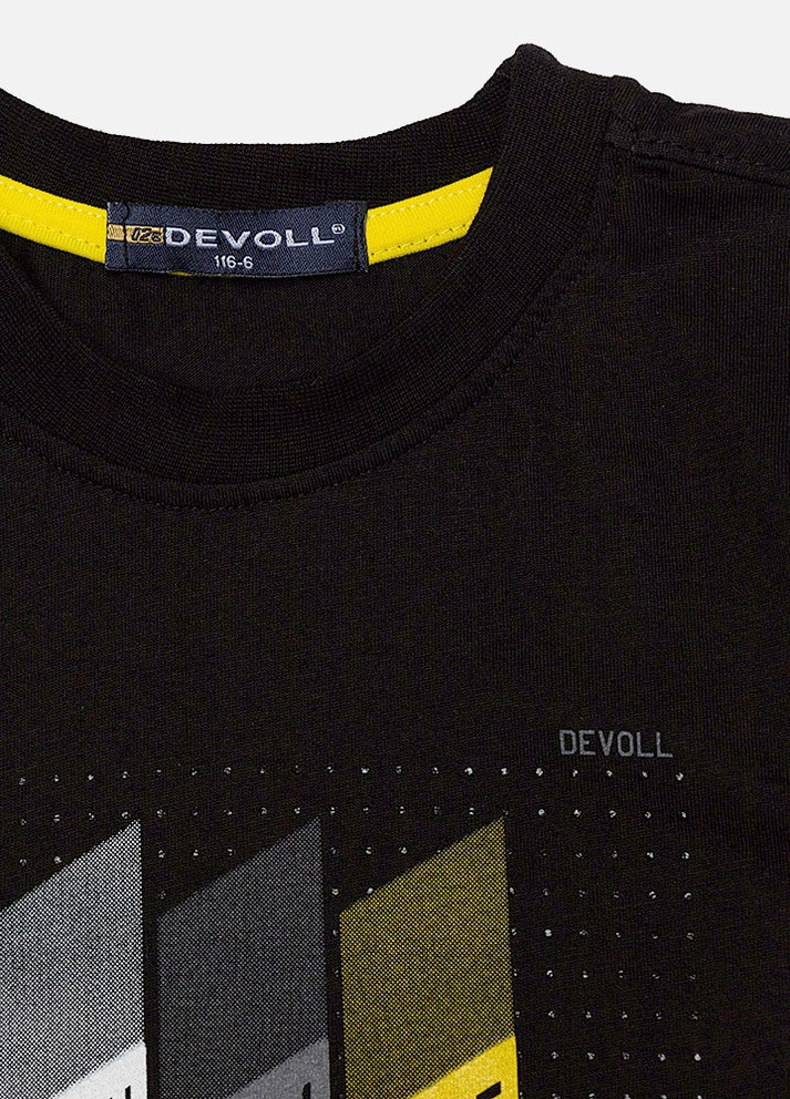 Черная летняя футболка для мальчика Devoll