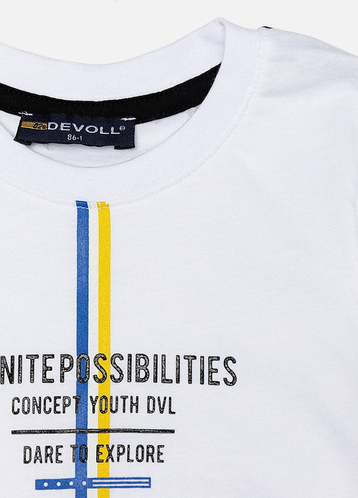 Белая летняя футболка для мальчика Devoll