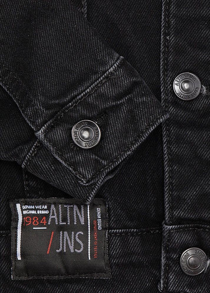 Чорна демісезонна куртка джинсова на хлопчика Altun