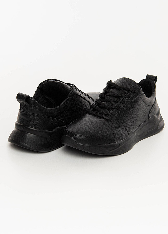 Черные демисезонные мужские кроссовки кожаные Yuki