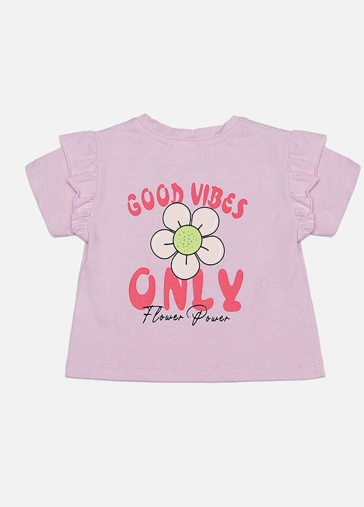 Сиреневая летняя футболка регуляр для девочки Miss Feriha