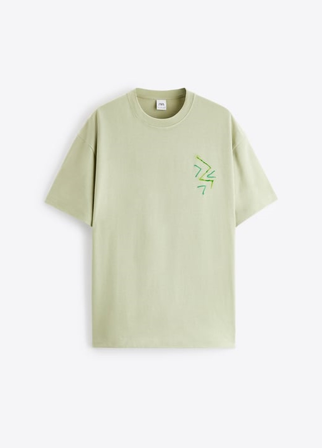 Оливковая футболка Zara