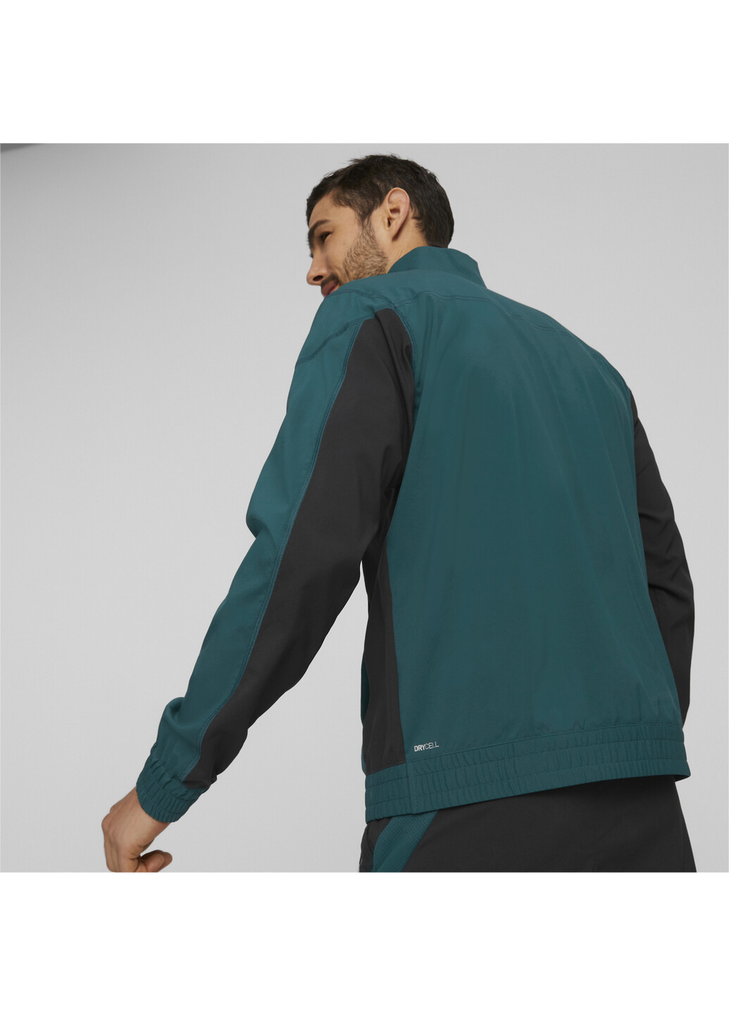 Зеленая демисезонная куртка fit woven half-zip training jacket men Puma