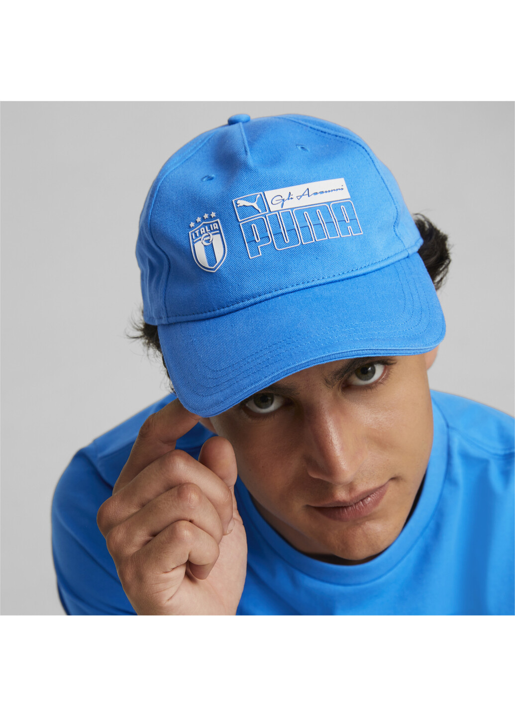 Кепка Italy ftblCore Cap Puma однотонная синяя спортивная хлопок