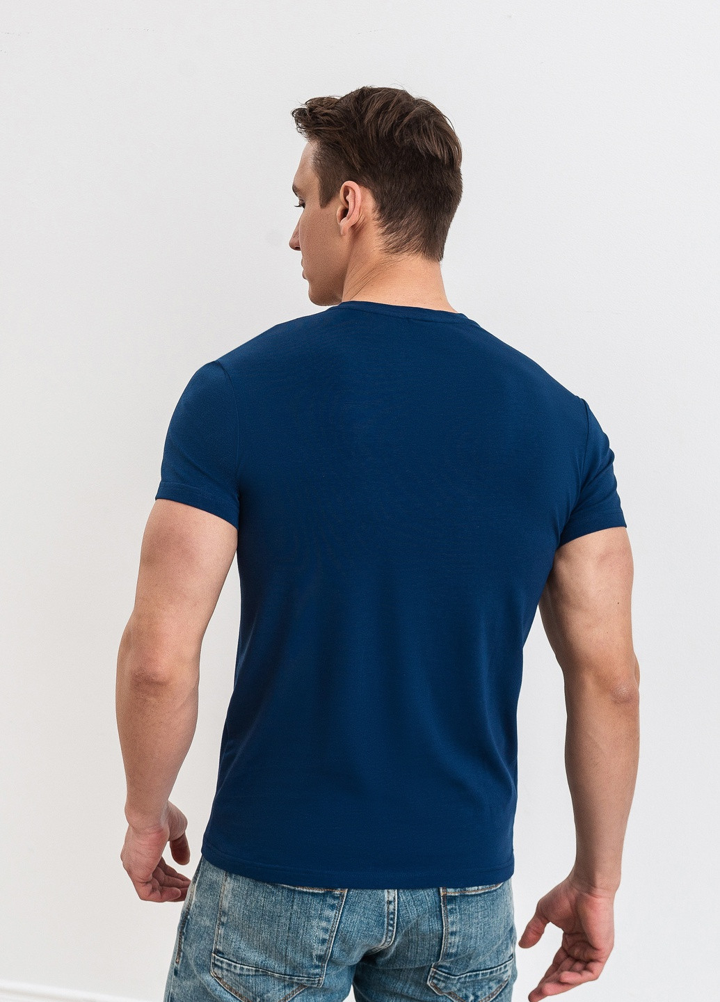 Синяя футболка мужская базовая с коротким рукавом German Volf