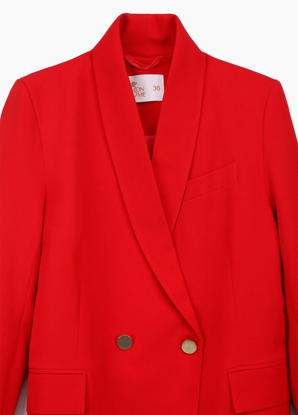 Красный женский пиджак On mee однотонный - демисезонный