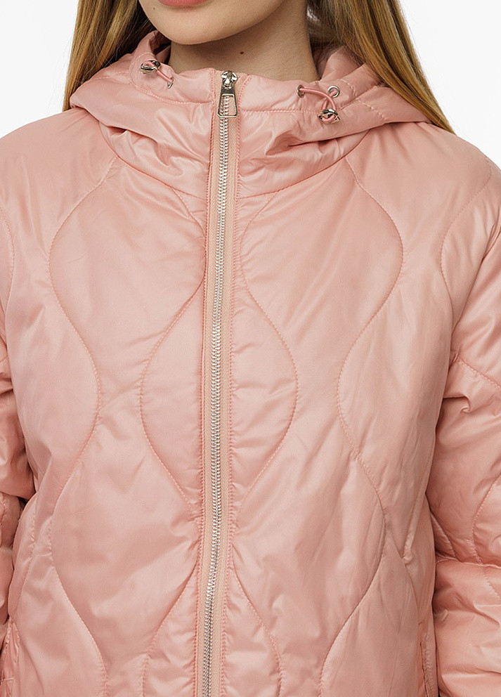 Персиковая демисезонная женская демисезонная стеганная куртка No Brand