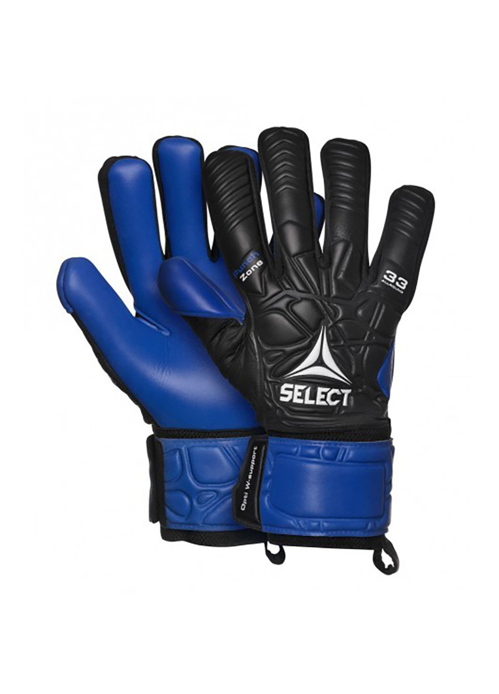 Перчатки вратарские Goalkeeper Gloves 33 Allround черный, синий 8 (18см) Select (258147403)