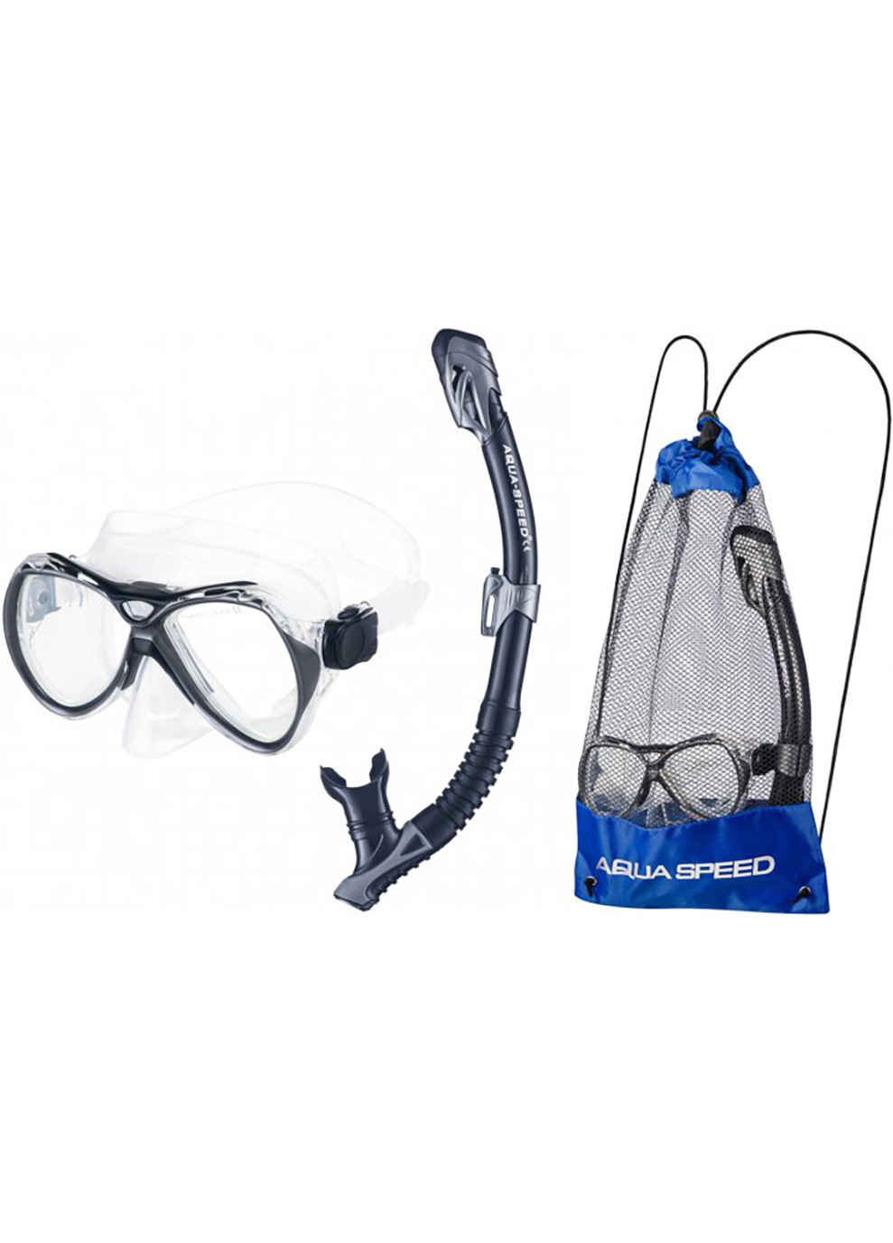 Набір маска та трубка Manus + Borneo 8238 Чорний OSFM Aqua Speed (258141426)