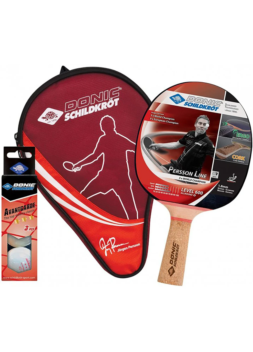 Набор для пинг-понга Persson 600 Gift set (1ракетка+чохол+3м'яча) 788487 Donic (258144483)