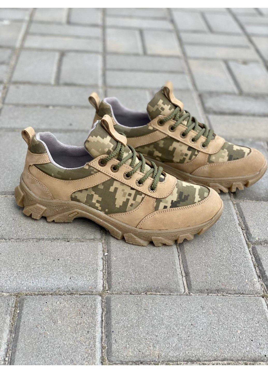 Оливковые (хаки) демисезонные мужские кроссовки из нубука 45 VZUTIK