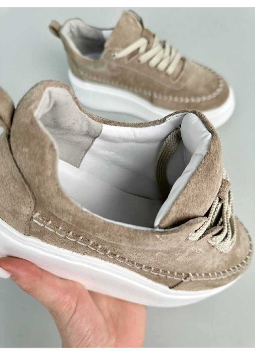 Бежеві жіночі замшеві кеди 41 VZUTIK