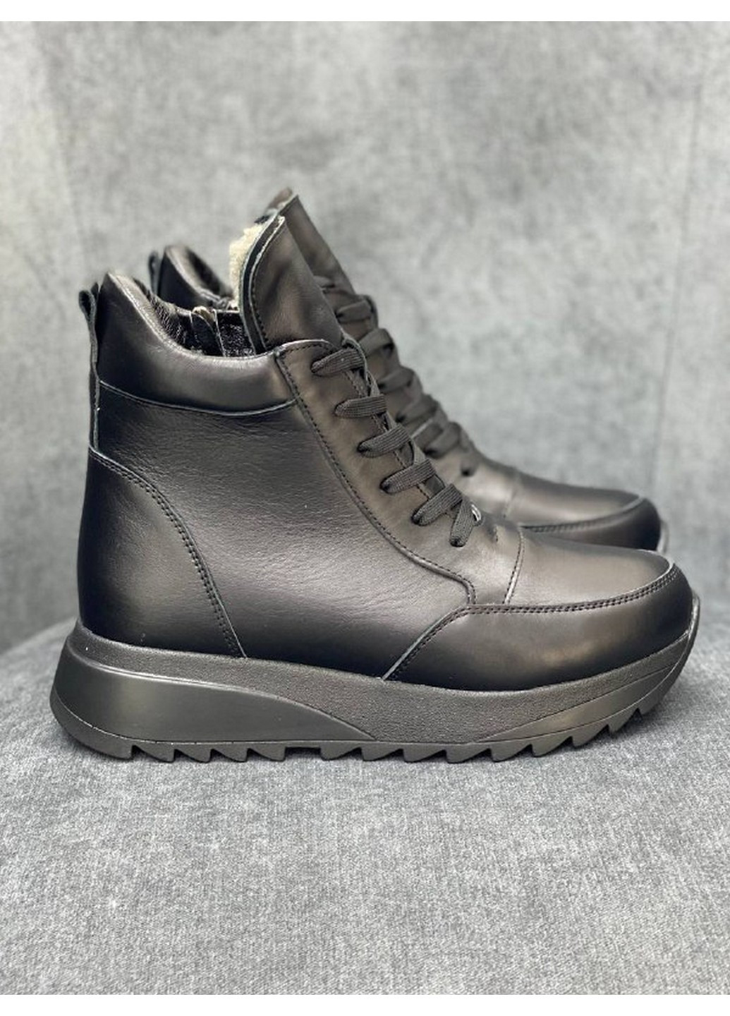 Женские кожаные кроссовки 39 VZUTIK чёрные зима (258161530)