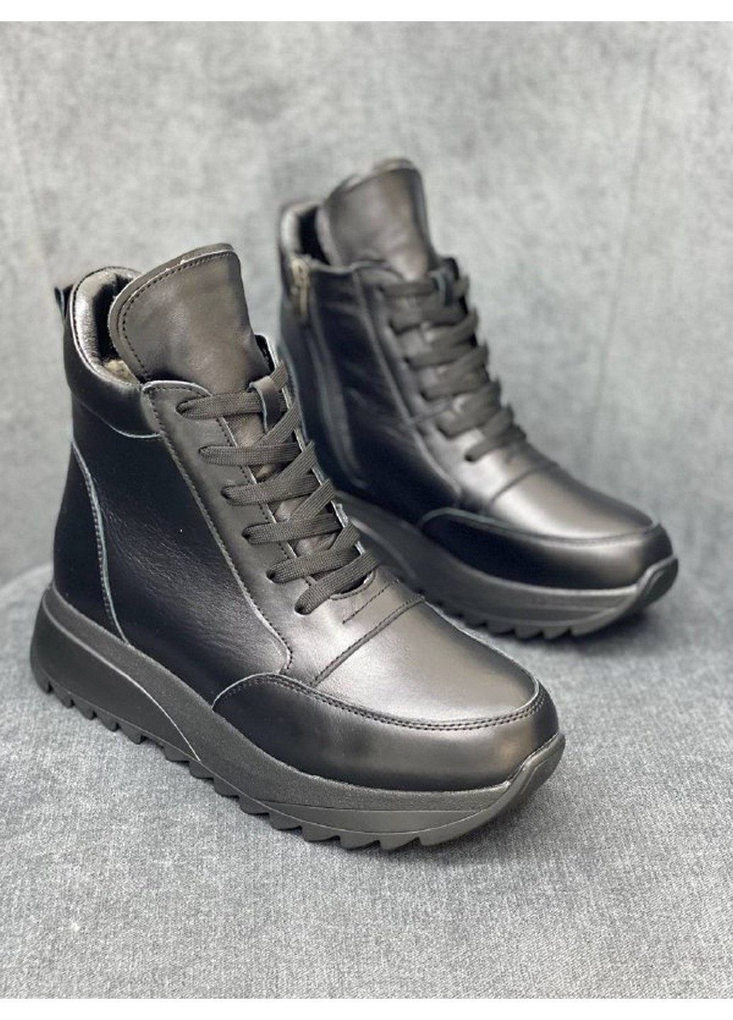 Женские кожаные кроссовки 39 VZUTIK чёрные зима (258161530)