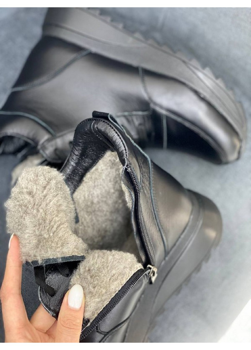 Женские кожаные кроссовки 39 VZUTIK чёрные зима (258161530)