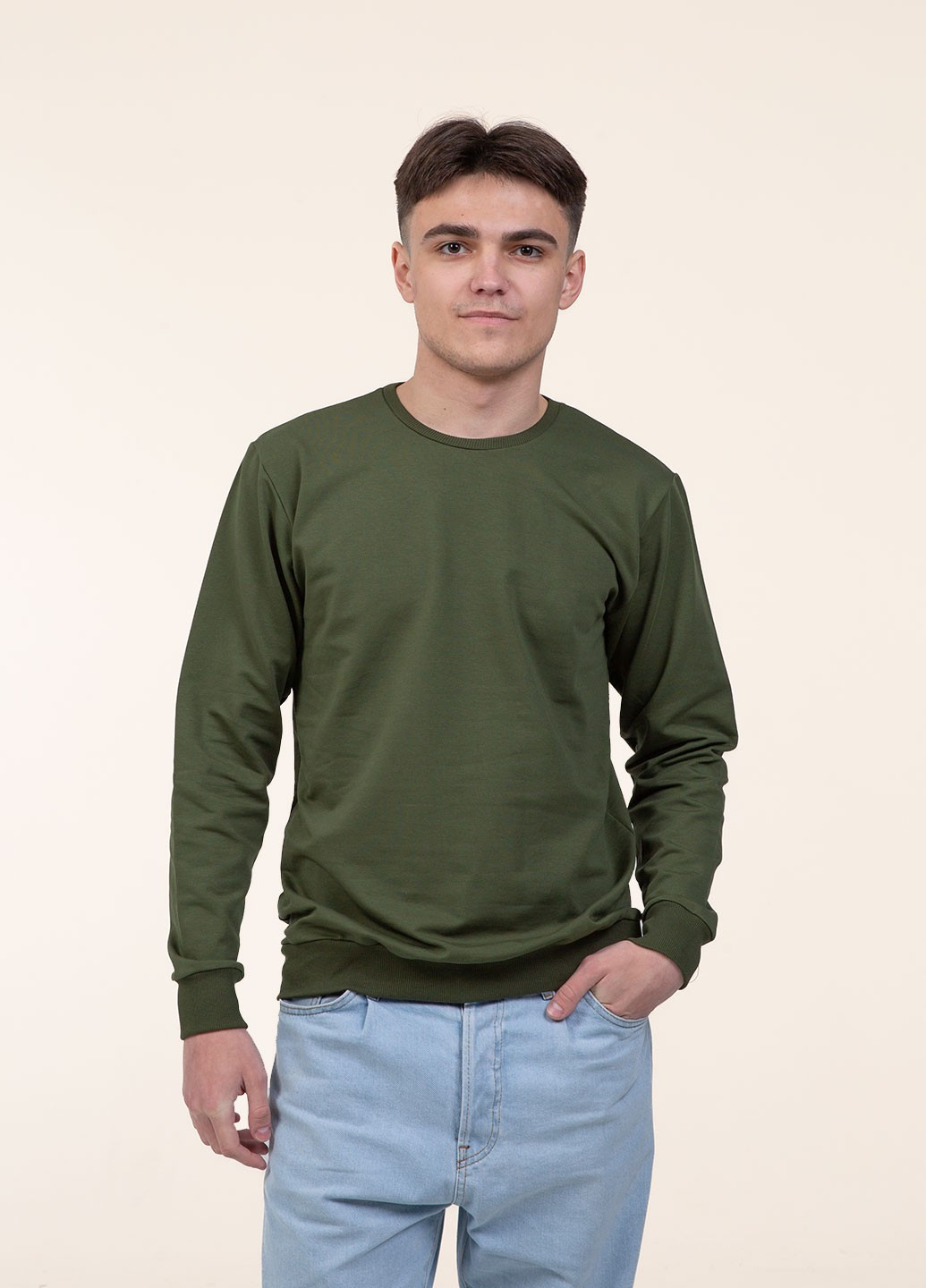 Оливковый свитшот Наталюкс (258160619)