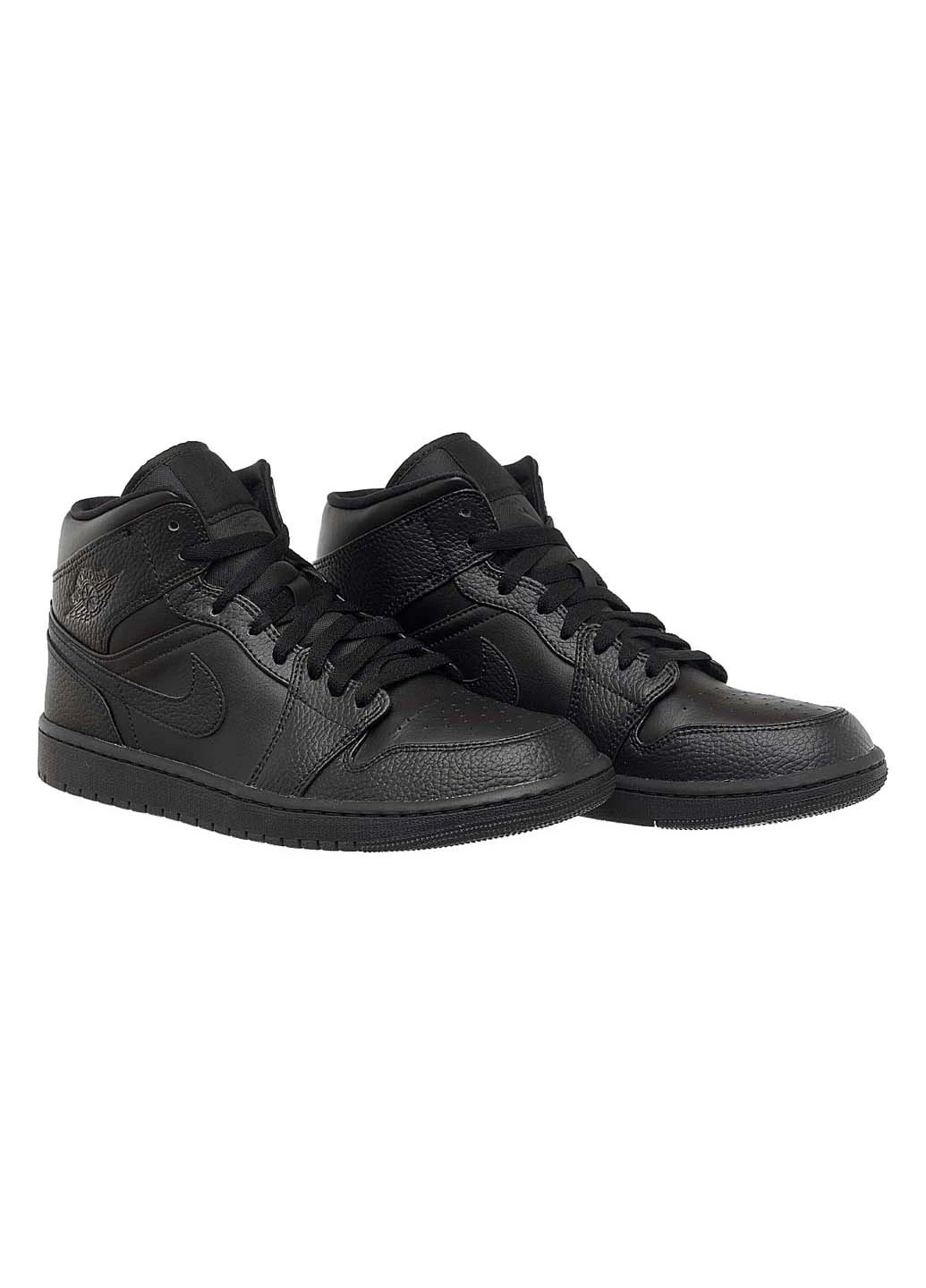 Черные демисезонные кроссовки мужские 1 mid triple black Jordan