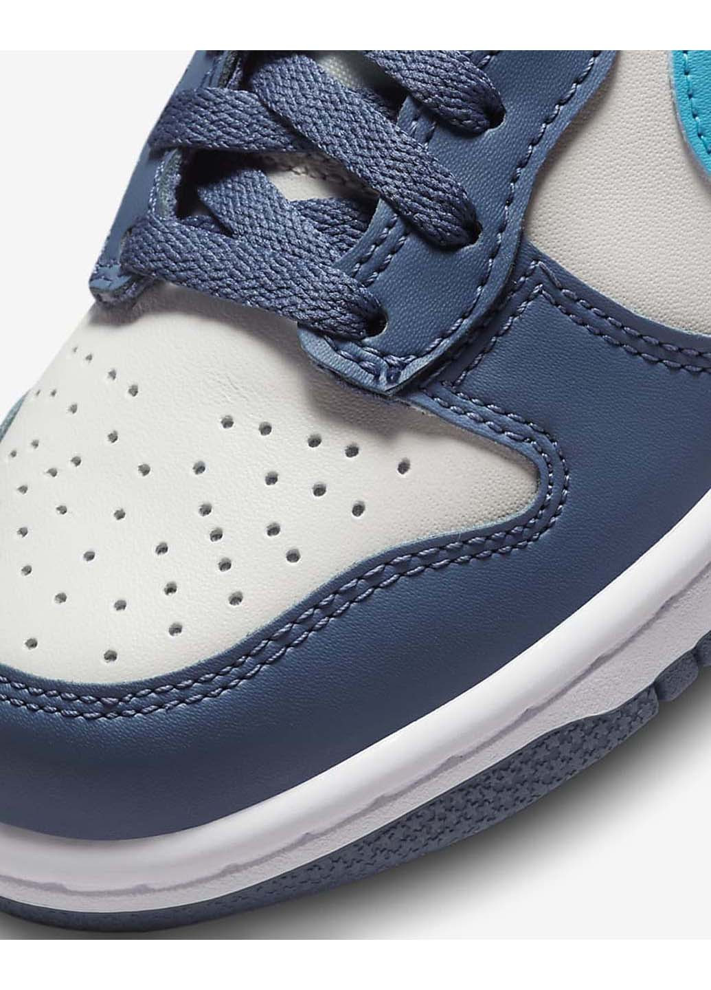 Синие демисезонные кроссовки женские dunk high gs grey blue Nike