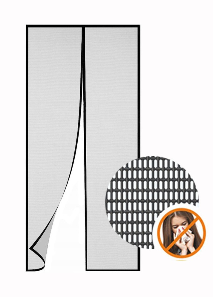 Москитная сетка для дверей Антипыль (на магнитах) 100*220 см Clip-on (258189965)