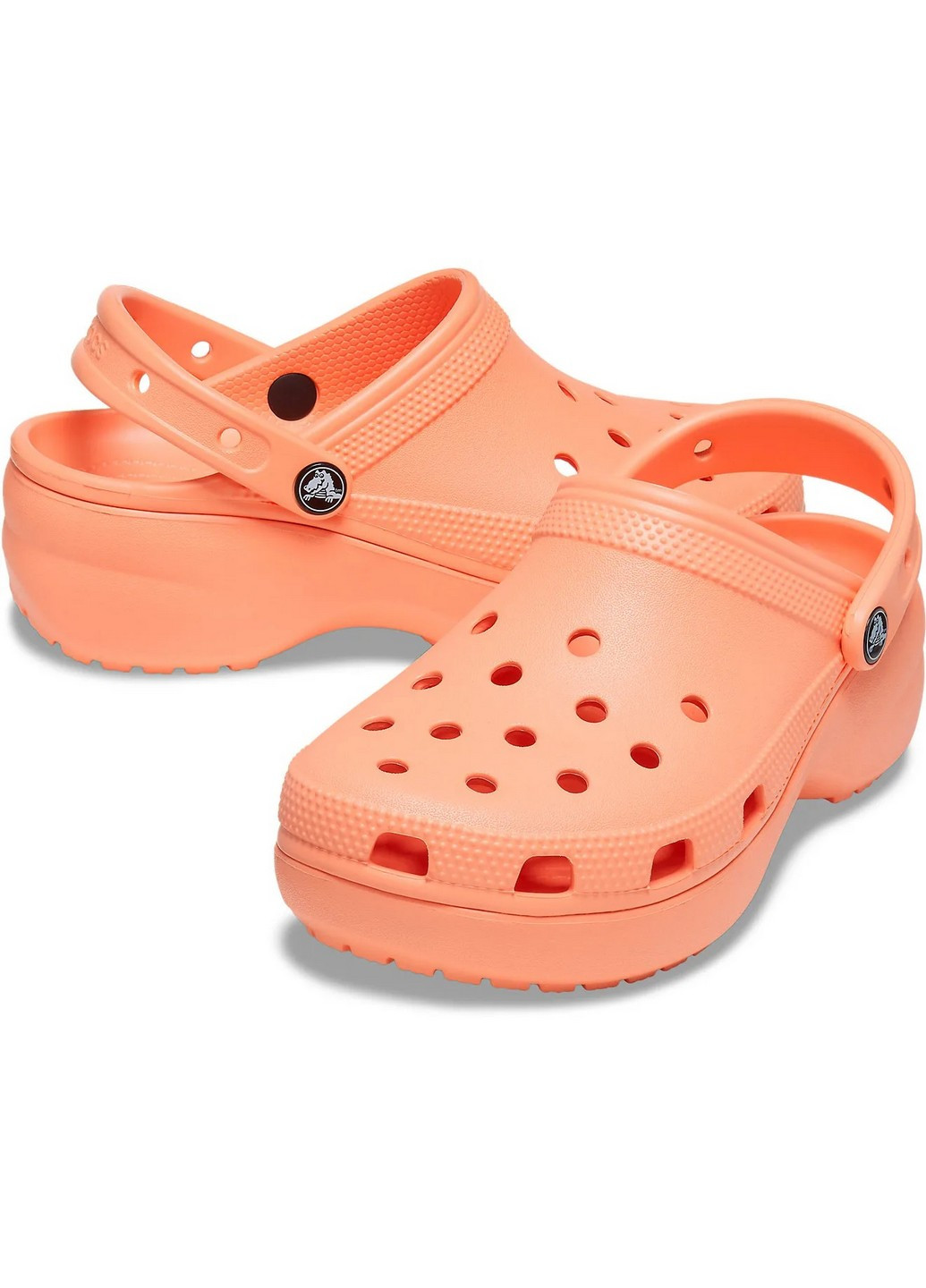 Персиковые сабо кроксы на платформе Crocs