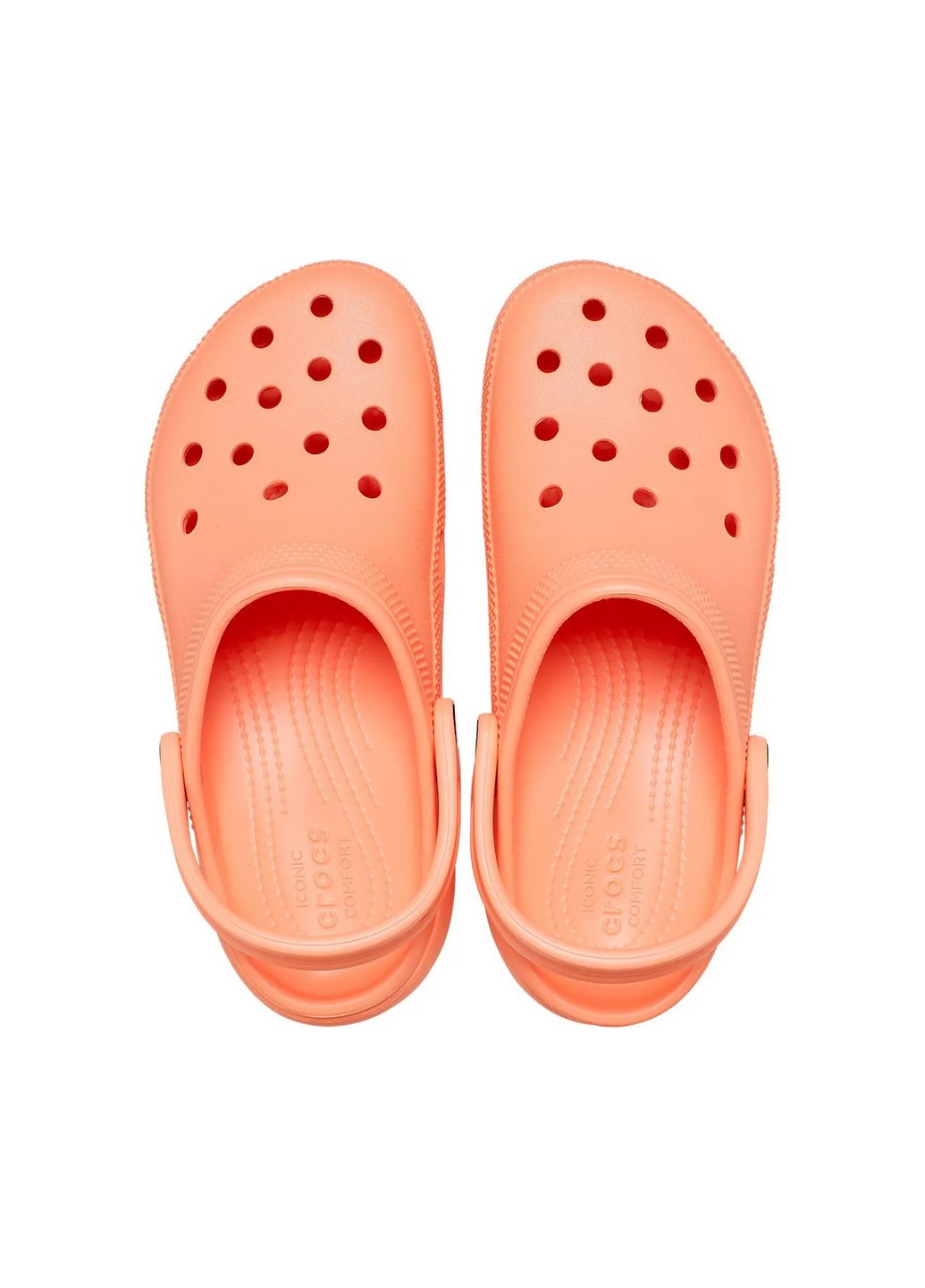 Персиковые сабо кроксы на платформе Crocs