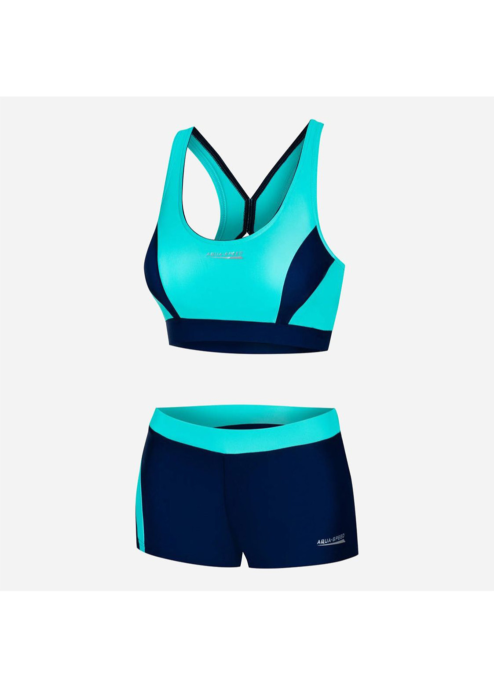 Блакитний демісезонний купальник роздільний жіночий fiona 40 (l) темно-синій/бірюзовий Aqua Speed