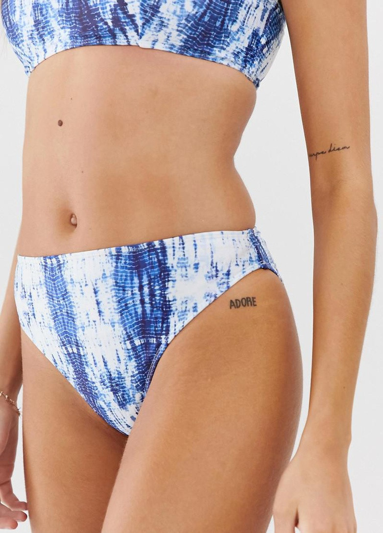 Синие купальные трусики с абстрактным узором Luxe Palm