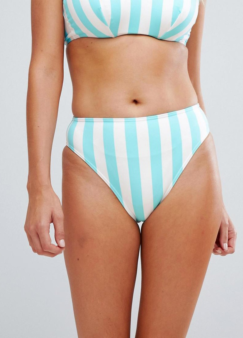 Голубой купальные трусики в полоску Figleaves