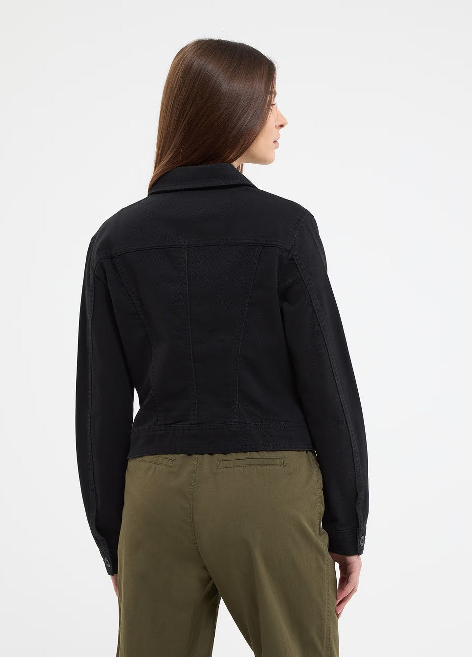 Черная демисезонная куртка джинсовая жен Terranova