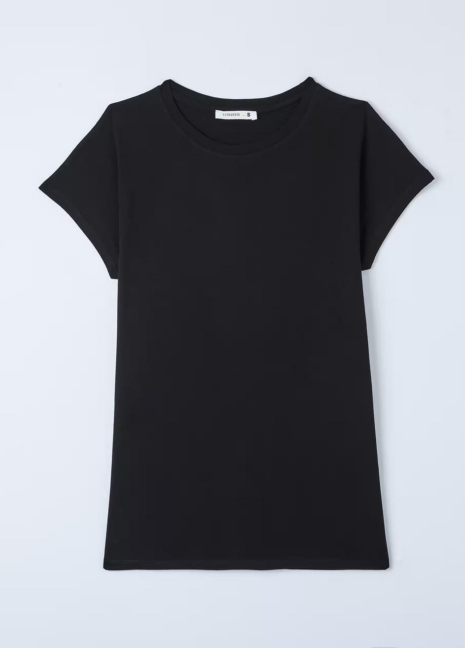 Черная летняя футболка жен Terranova