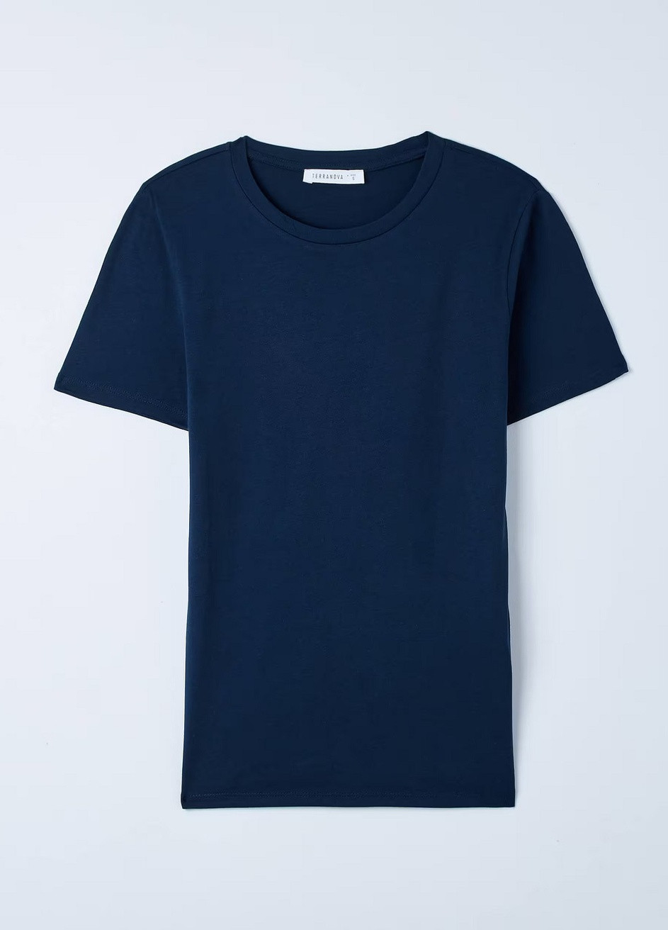 Темно-синяя летняя футболка жен Terranova