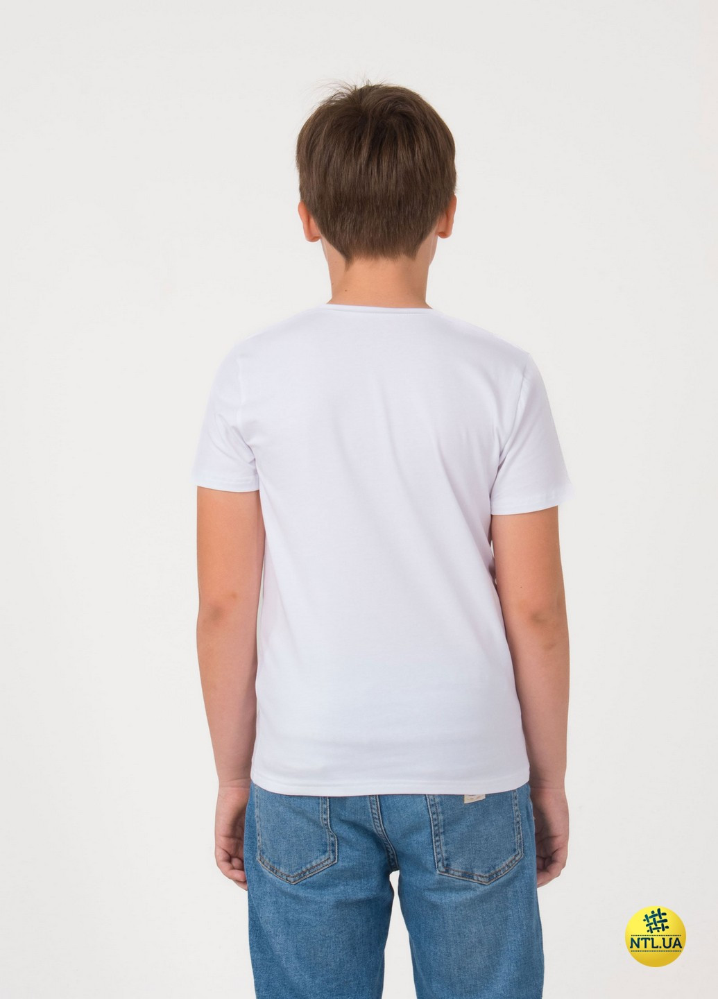 Белая демисезонная футболка детская Наталюкс 48-3318